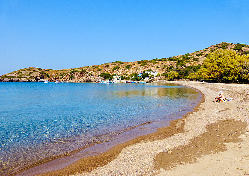 Patmos bästa stränder.  Livadi Kalogiron beach.