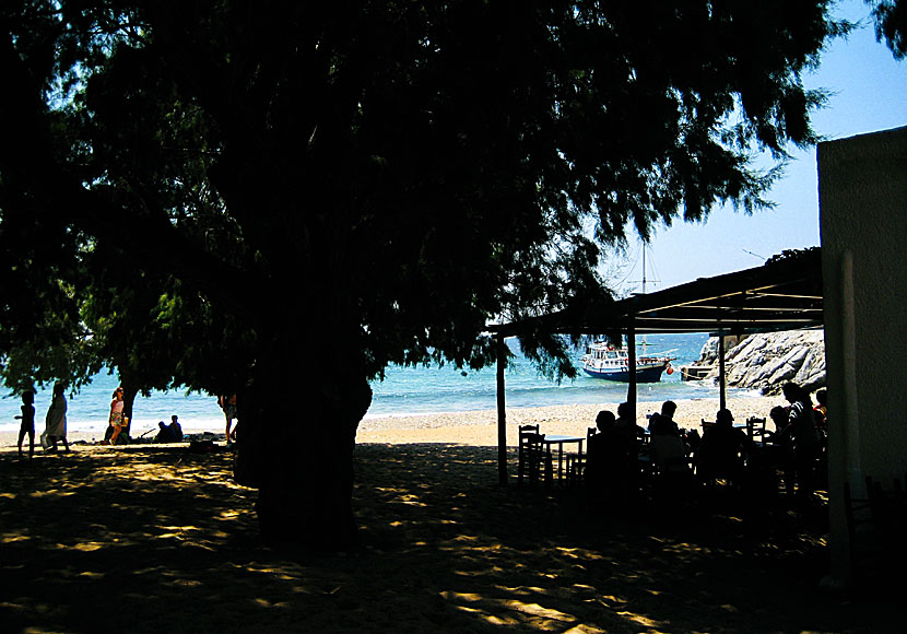 Psili Ammos Greek Taverna på Patmos i Grekland.