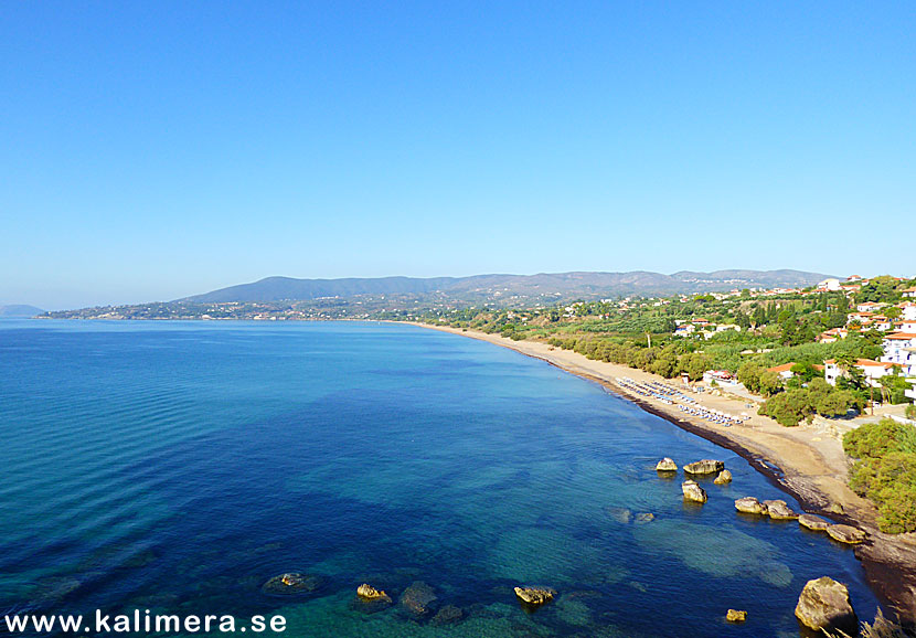 Zaga beach i Koroni på södra Peloponessos.