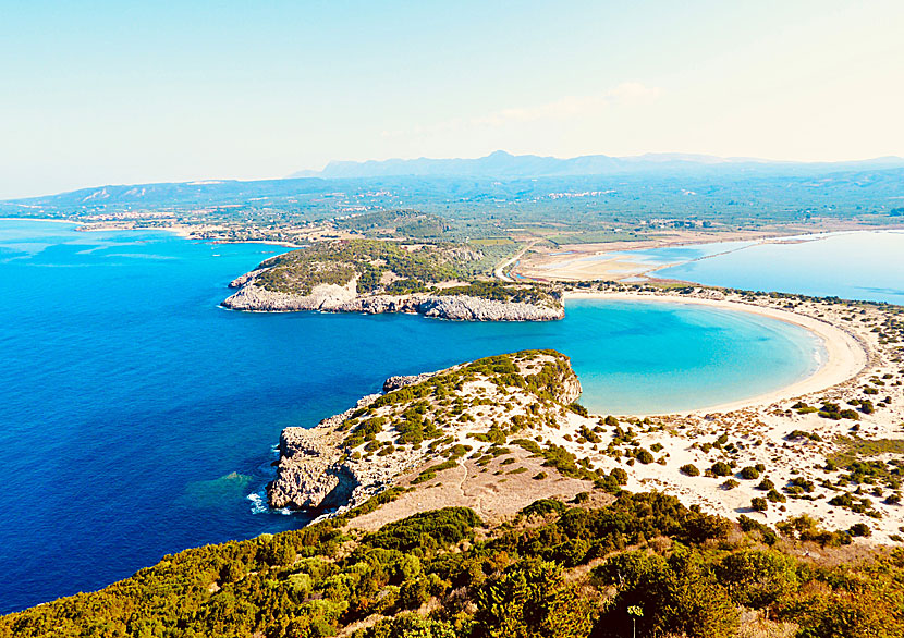 Voidokilia beach nära Costa Navarino på Peloponnesos.