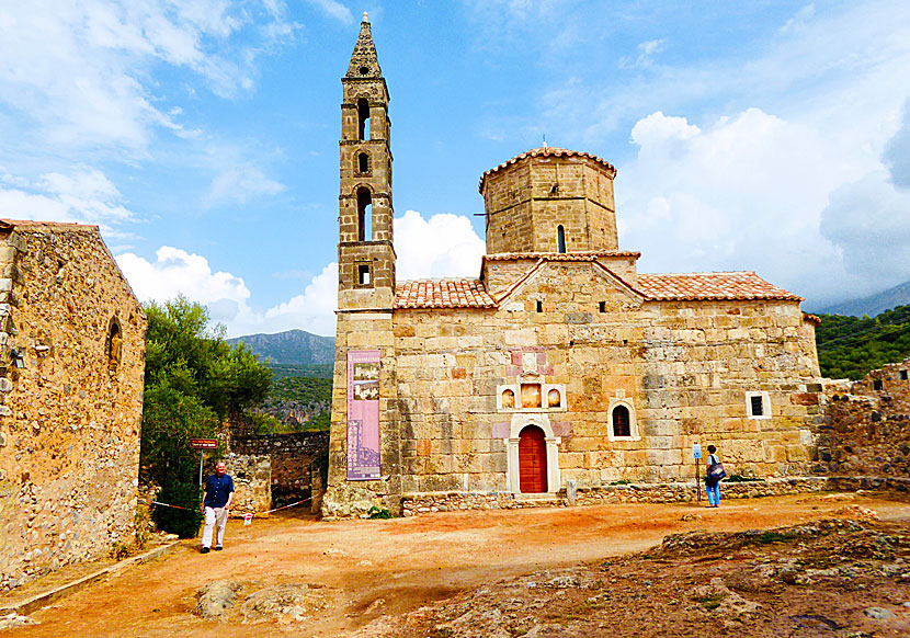 Agios Spyridon church i Old Kardamili på södra Peloponnesos.