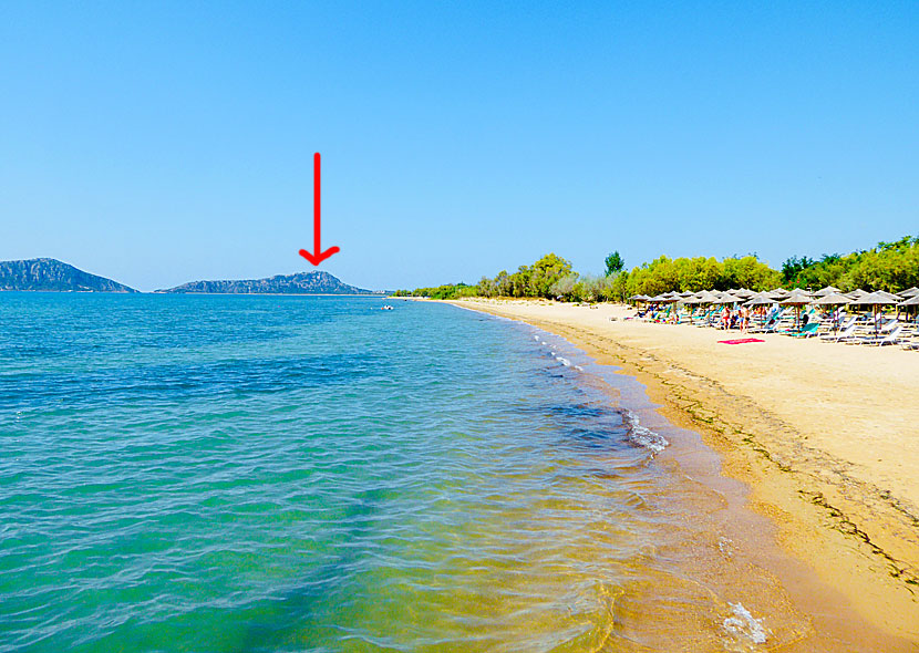 Gialova beach norr om Pylos på Peloponnesos.