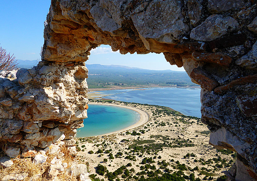 Voidokilia beach. Gialova lagoon.  Peloponnese.