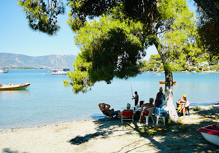 Poros bästa stränder. Calypso bay  beach.