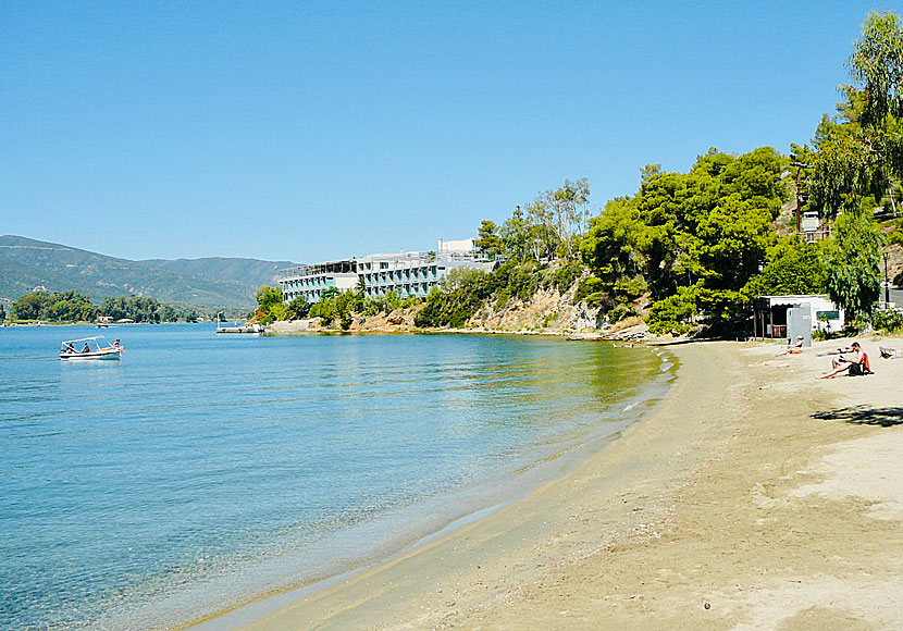 Poros bästa stränder. Mikro Neorion beach.