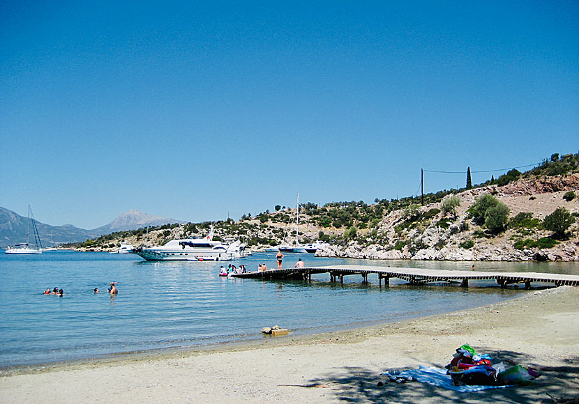 Poros bästa stränder. Russian bay beach.