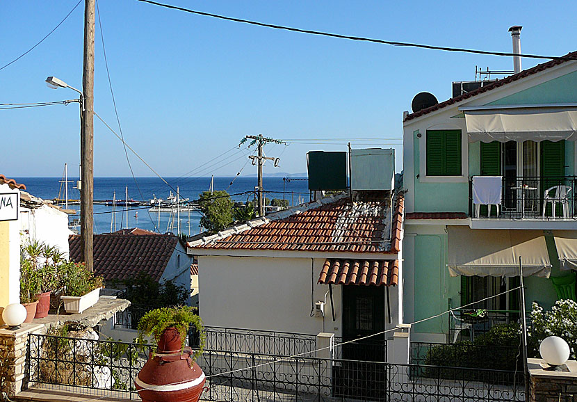 Utsikt från rum nummer 22 på Hotel Samaina i Pythagorion på Samos.