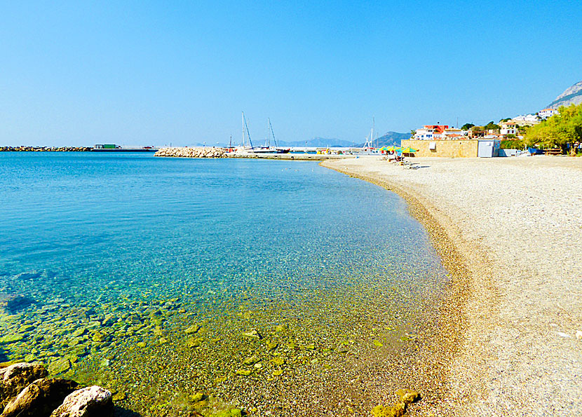 Samos bästa stränder. Ormos beach. 