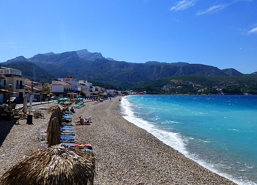 Samos bästa stränder. Kokkari beach. 