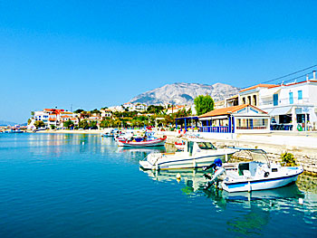 Byn Ormos Marathokampos på Samos.