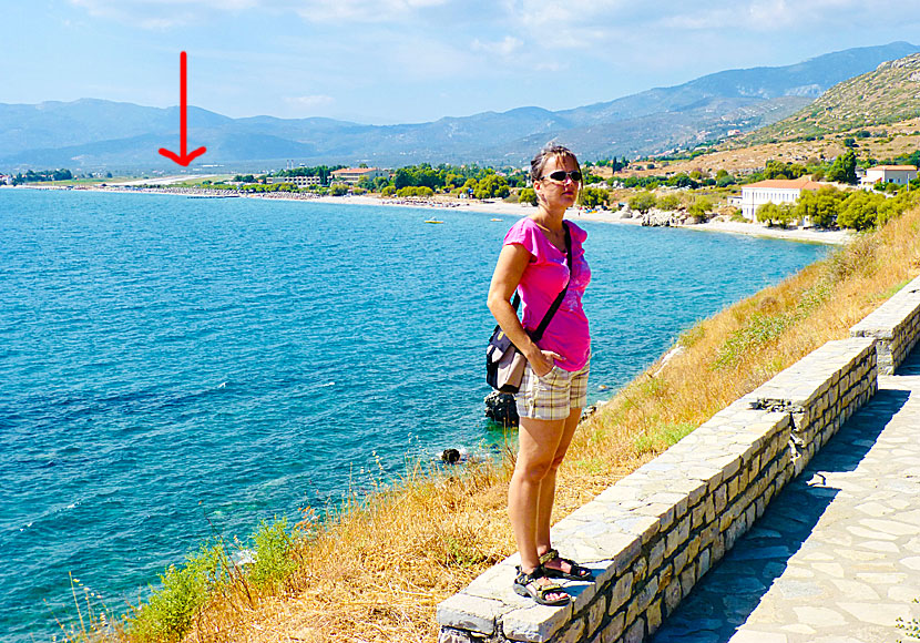 Flygplatsen vid stranden i Potokaki på Samos i Grekland.