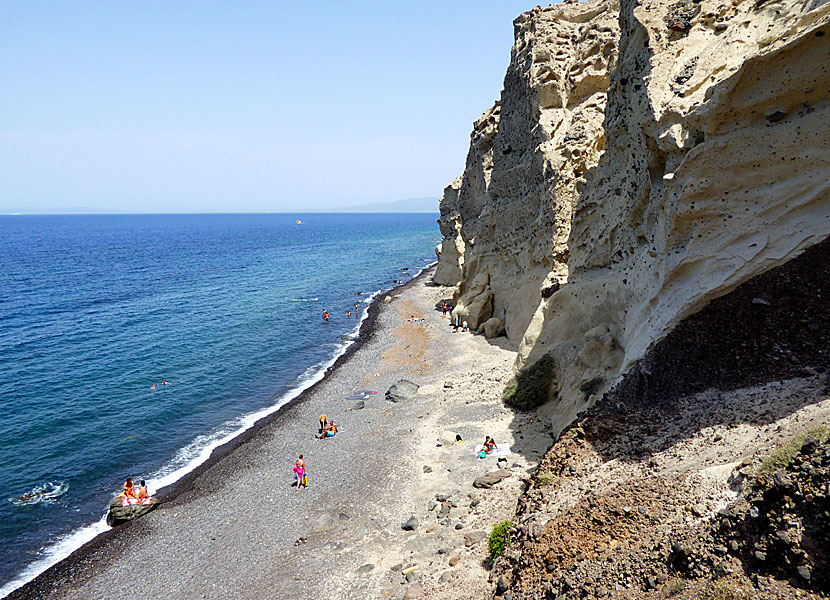 Santorinis bästa stränder. Katharos beach.