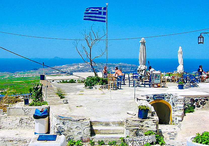 Kastro Kafé i Pyrgos. Santorini.