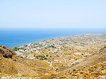 Byn Perissa på Santorini.