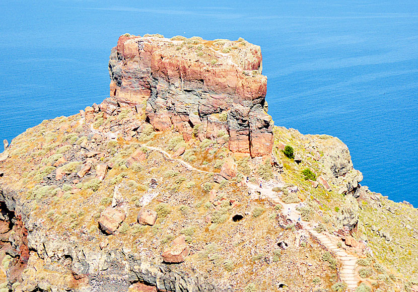 Den antika staden som låg i Skaros Rock på Santorini.