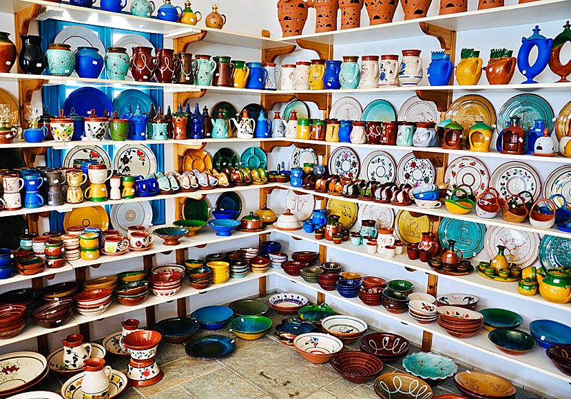 Keramikaffär i Kamares på Sifnos.
