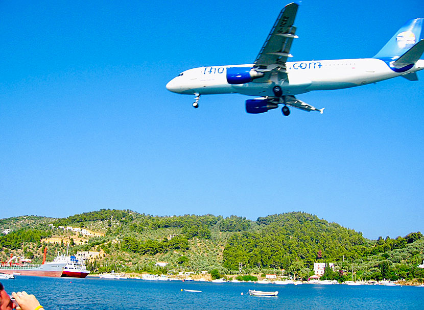 Fotografera flygplan från Skiathos flygplats.