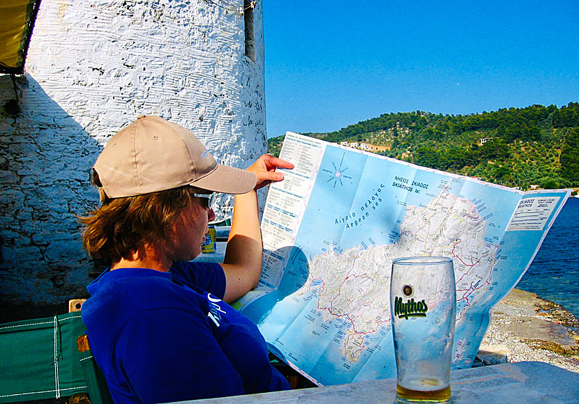 Skiathos vandringsleder och vandringskartor. 