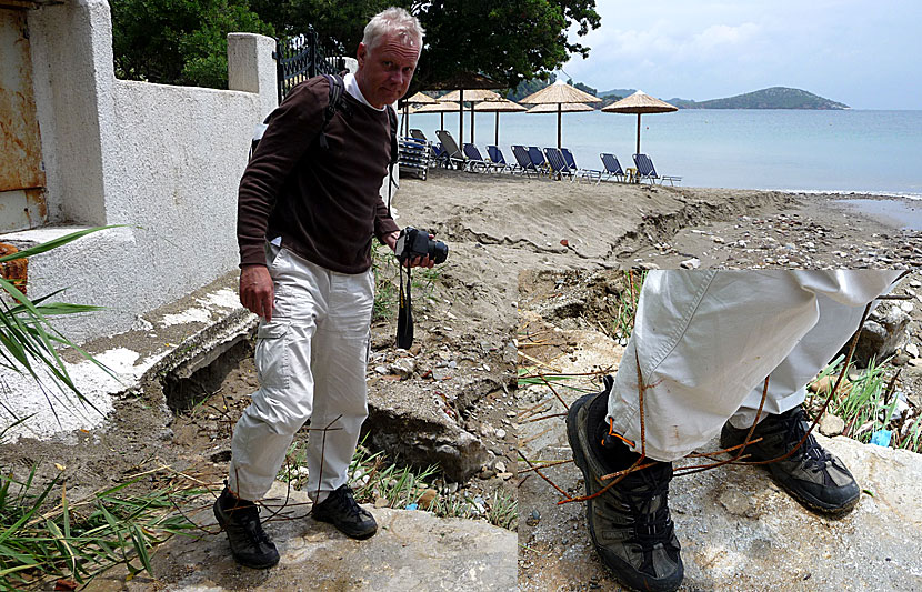 Stranden i Megali Ammos på Skiathos efter ett regnoväder.