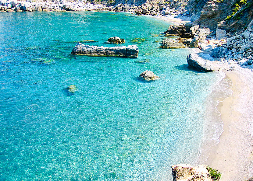 Skopelos bästa stränder.  Agios Ioannis beach.