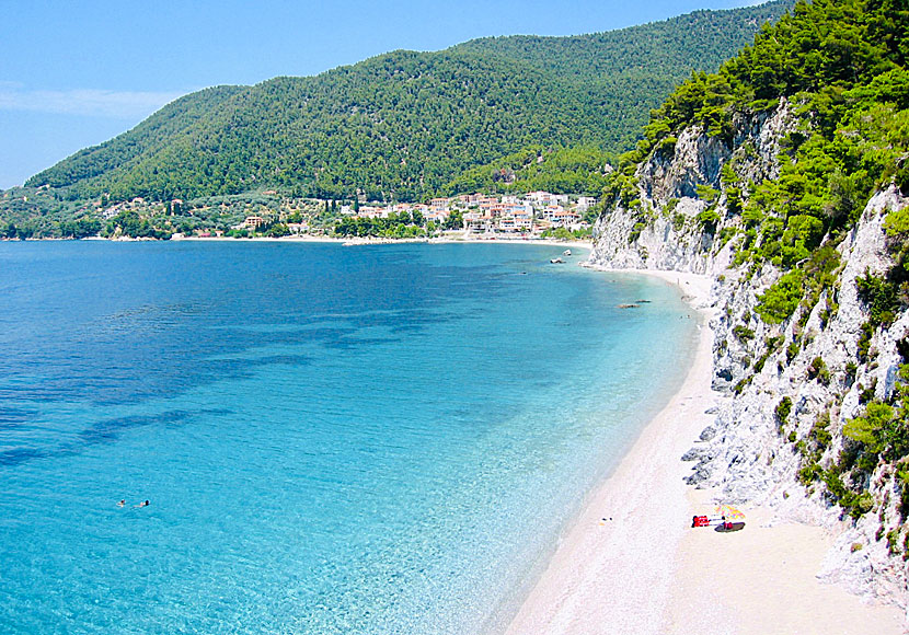 Skopelos bästa stränder.  Hovolo beach.