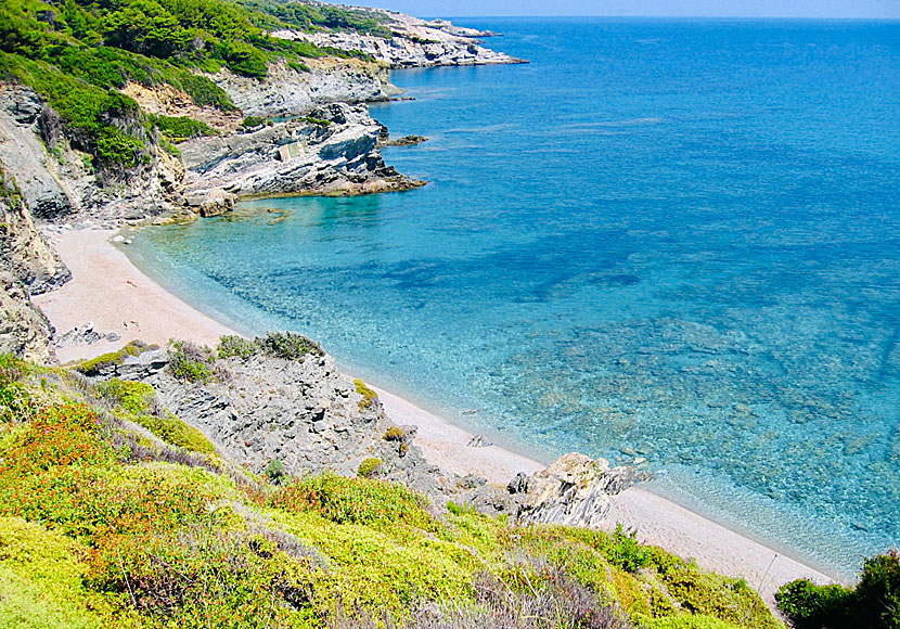 Skopelos bästa stränder.  Perivoli beach.