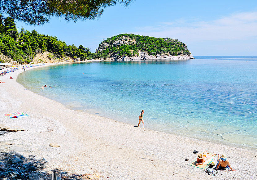 Skopelos bästa stränder.  Stafilos beach.