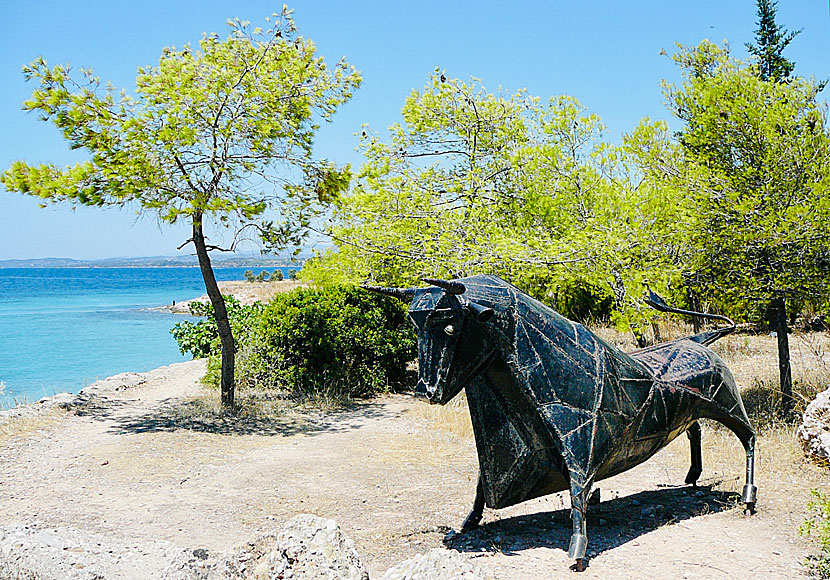 Tjurskulptur. Spetses