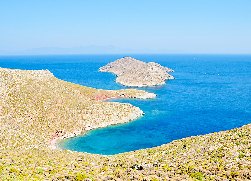 Red beach på Tilos.