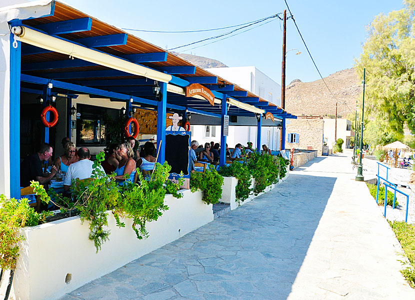 Armenon Seaside Restaurant i Livadia på Tilos.
