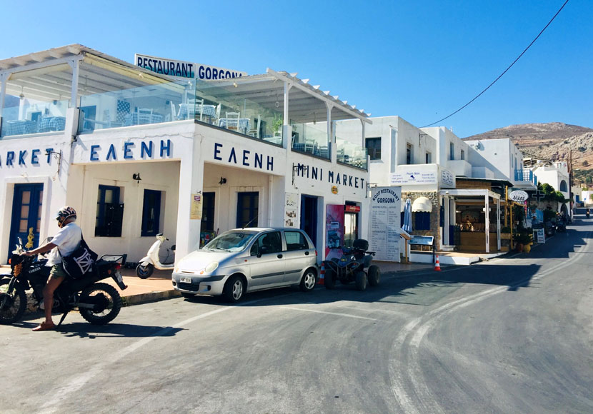 Eleni Minimarket nära polishuset i Livadia på Tilos.