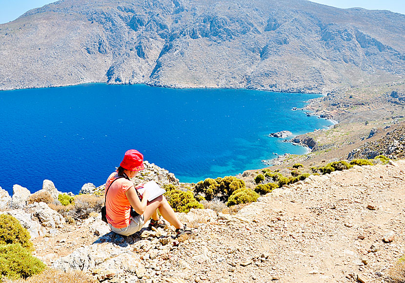 Fågelskåda på Tilos i Grekland.