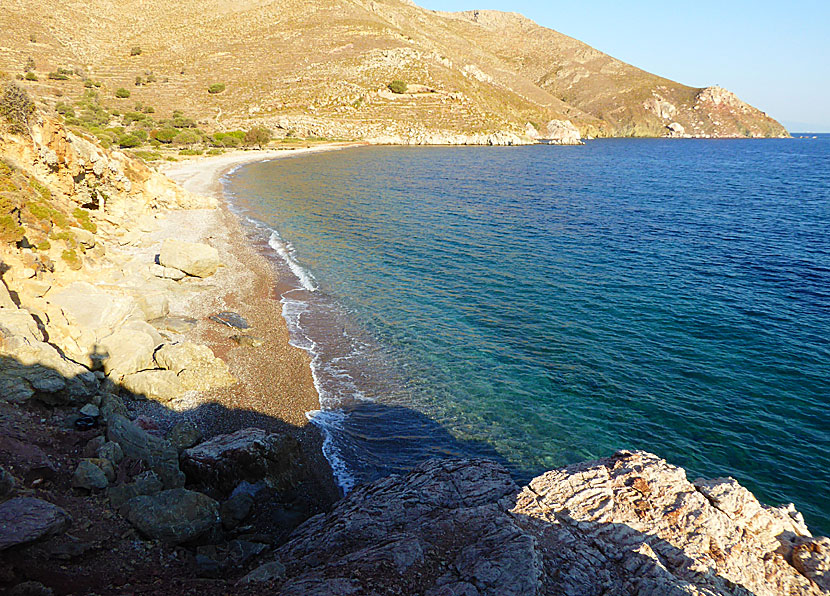 Fina stränder på Tilos i Grekland.