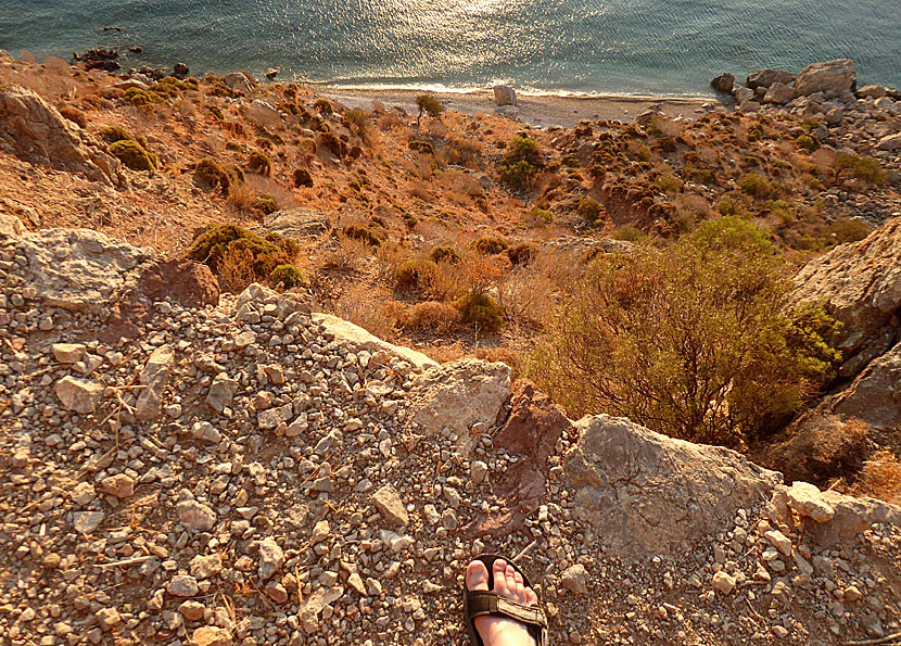 Stigen till Lethra beach på Tilos. 