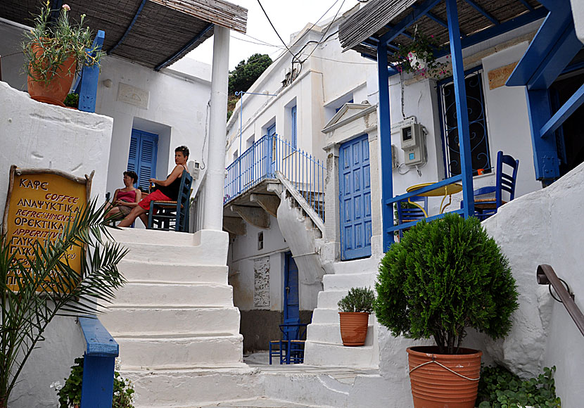 Kafé i Kardiani på Tinos.