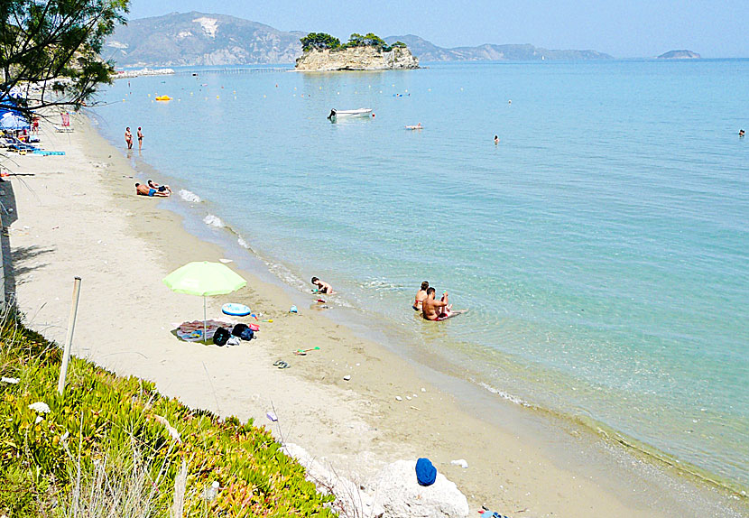 Zakynthos bästa stränder. Agios Sostis (Porto Koukla) beach.