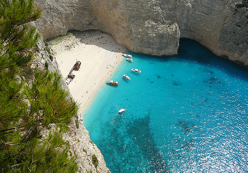 Zakynthos bästa stränder. Shipwreck beach.