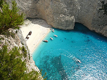 Shipwreck beach på Zakynthos.