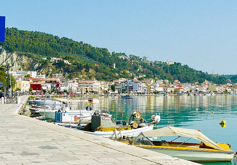 Hamnpromenaden i Zakynthos stad.