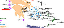 Karta över Zakynthos i Grekland.