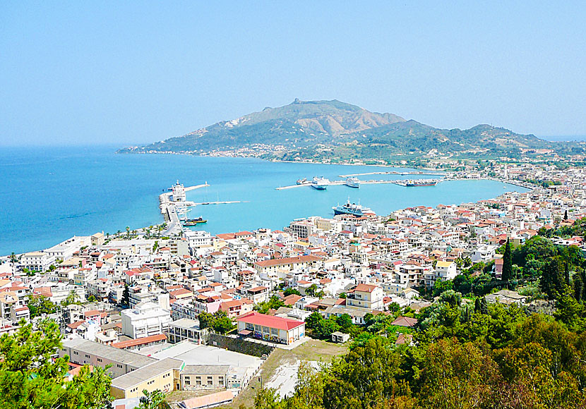 Zakynthos stad sett från Bochali.