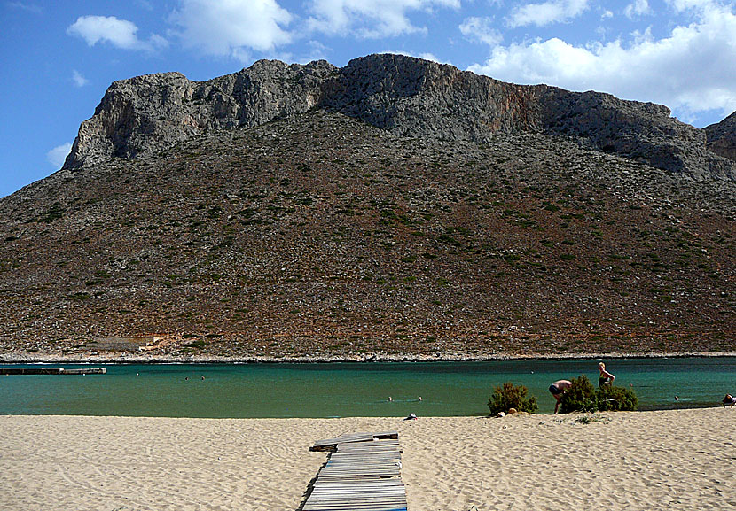 Stavros beach på Kreta där delar av Zorba spelades in.