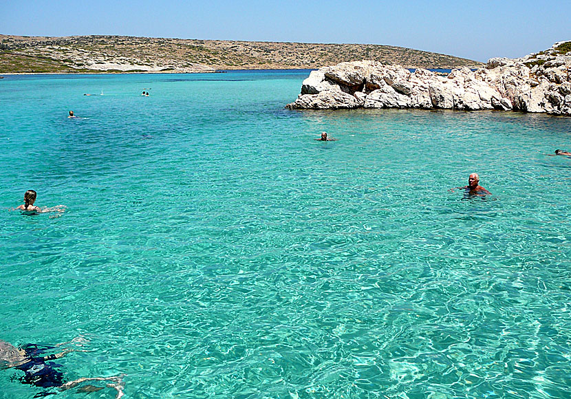 Tiganakia bay på ön Arki i Grekland är som en gigantisk naturlig swimmingpool. 
