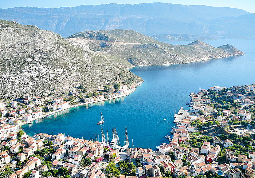 Näkymä yli Megistin. Turkin Kaz taustalla. Kastellorizo. Kreikka.