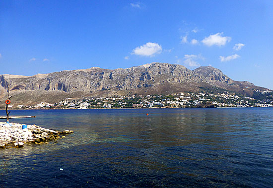 Vy över Kalymnos.från Telendos.