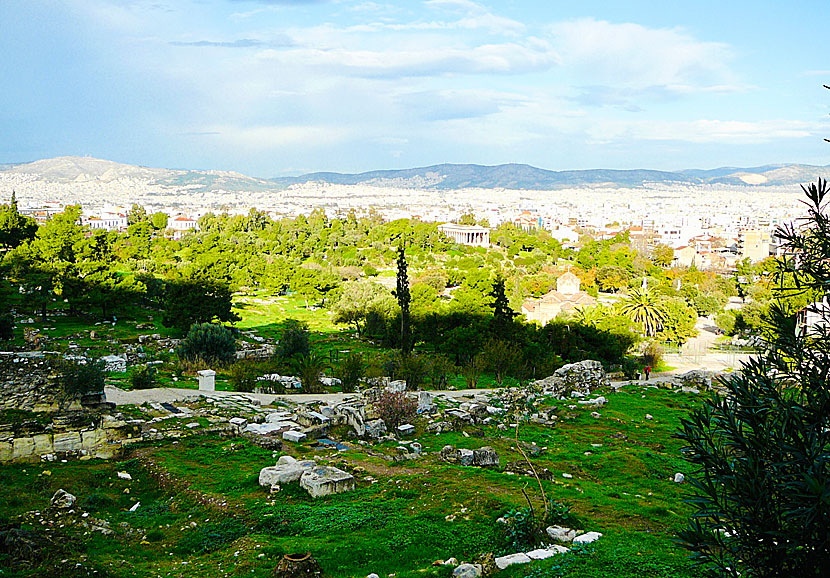 Utsikt över Aten från Akropolis. 