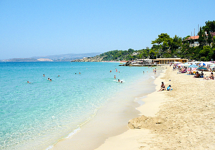Platis Gialos beach i Lassi på Kefalonia i Grekland.