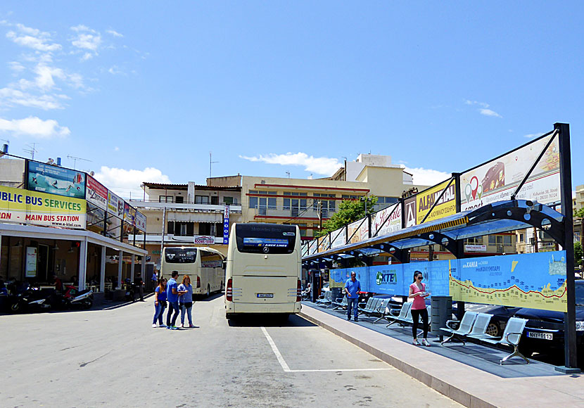 Från busstationen i Chania går det bussar till hela Kreta. 