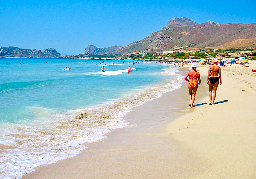 Fina stränder väster om Chania på Kreta.  Falassarna beach.