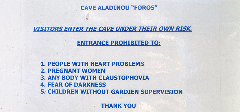 Cave of Aladinou Foros. Andros.